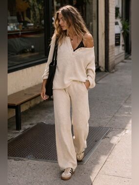 Free People Hailee Set | Cotton Waffle Knit Set | XS/S